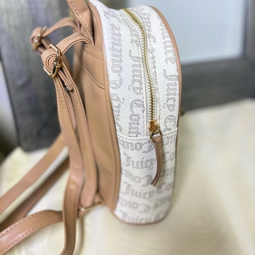 Juicy Couture pecan white and tan mini backpack